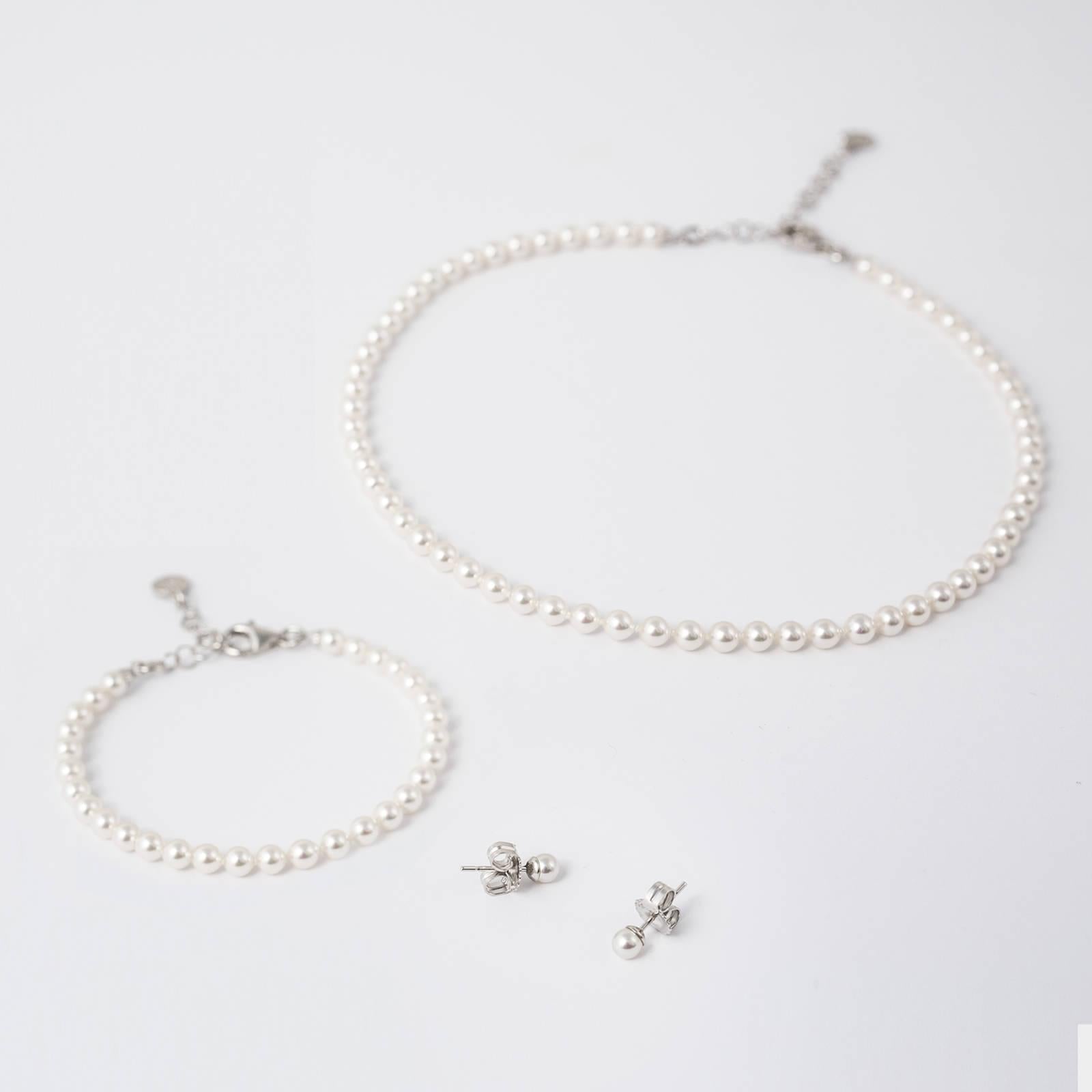 Kamilė - Ballet sidabrinis vėrinys su 4mm perlais