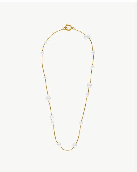 Urtė - Dangle auksinis vėrinys su 4-8mm perlu