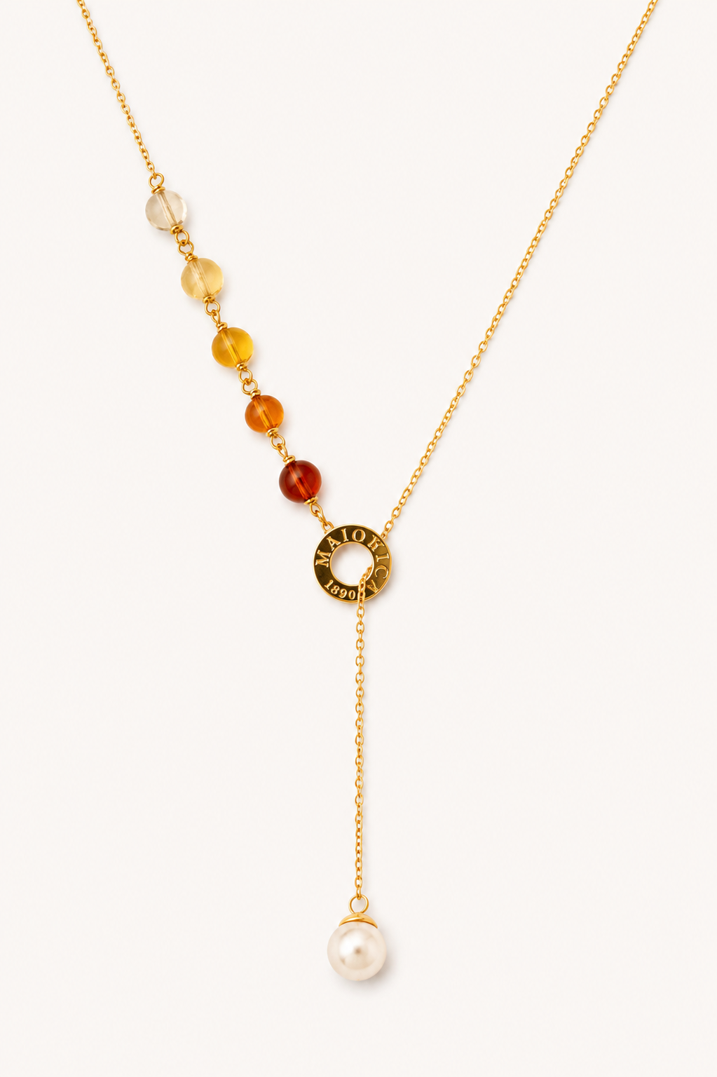 Dovilė - Murano auksinis vėrinys su 8mm perlais