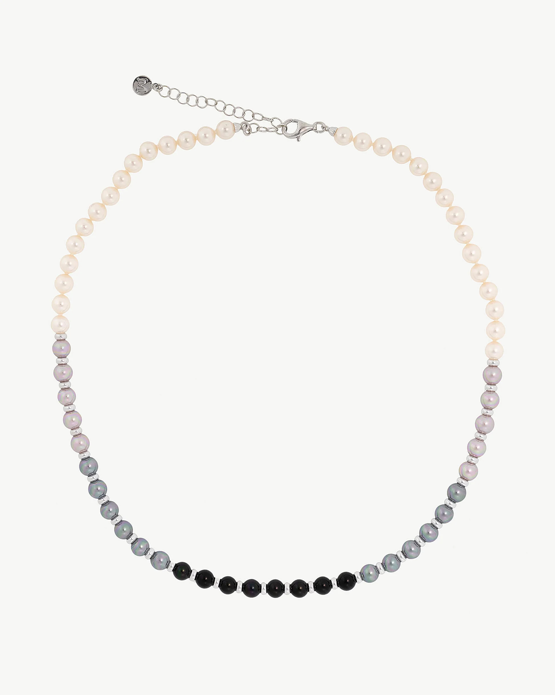 Gintarė - Nyx sidabrinis vėrinys su 6mm perlu