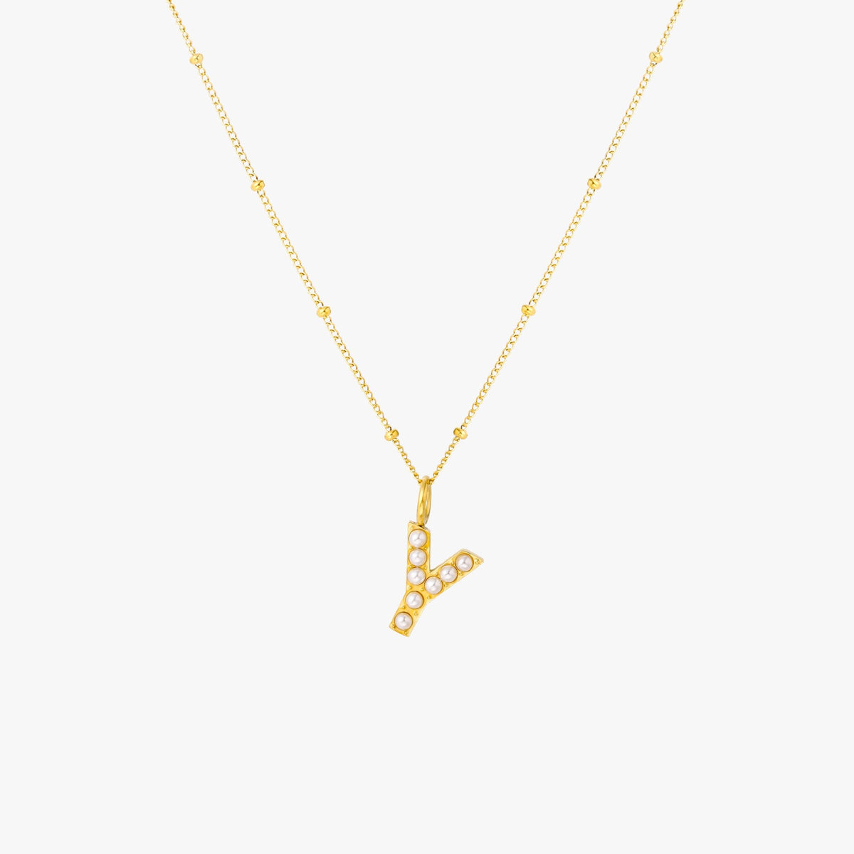 Pearl Initial Necklace