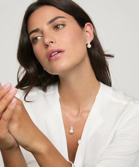 Odeta - Exquisite sidabrinis vėrinys su 10mm perlu